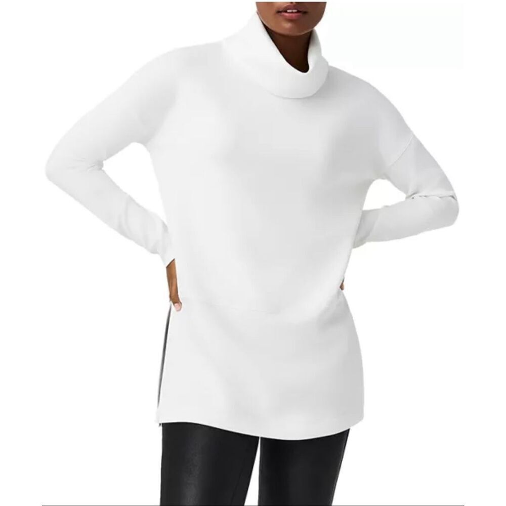 Spanx Air Essentials Turtleneck Tunic 3X White Oversized Pullover Soft Luxe